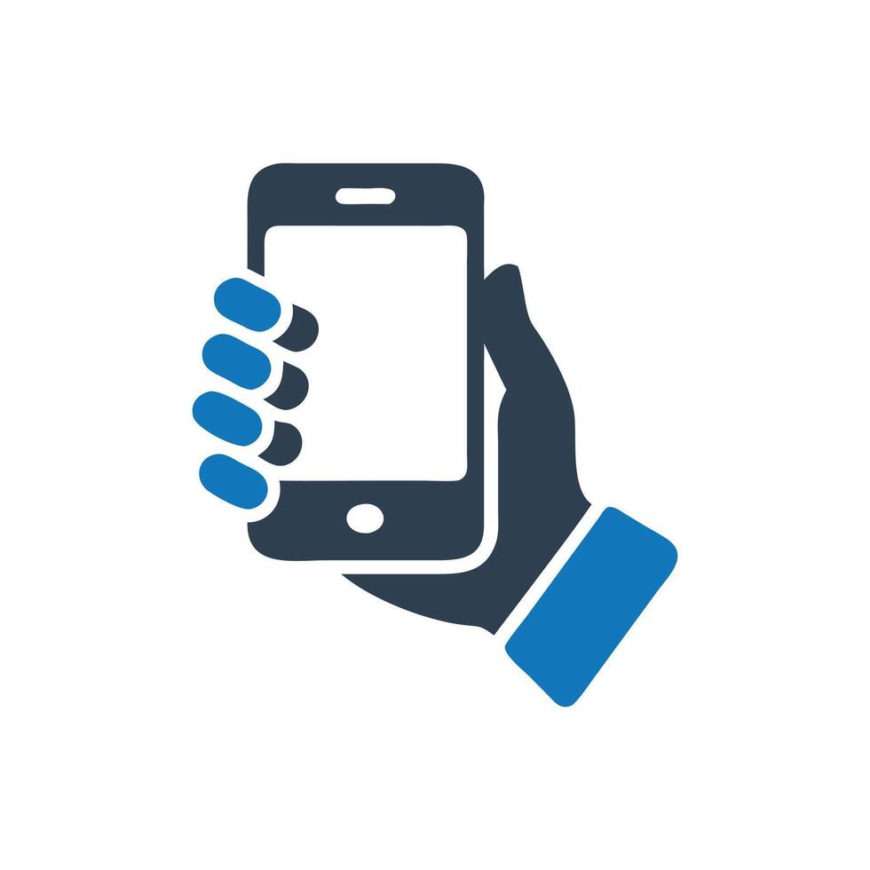 Hand Select Smartphone Icon, Hand Holding Smartphone Icon vector