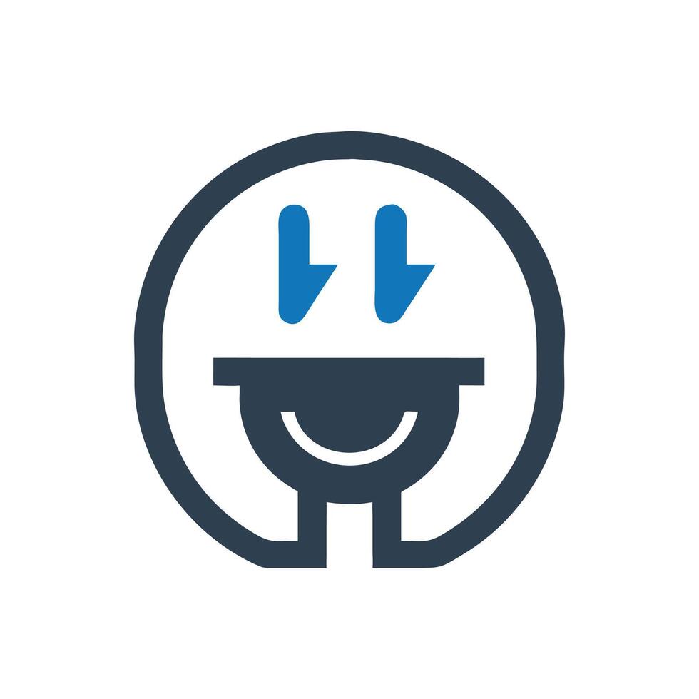Electric power cord icon, Two pronged power cord symbol vector