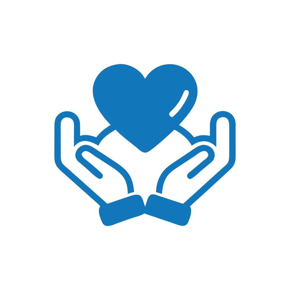 Hands Holding Heart Icon, Charity icon, Hands with heart icon vector