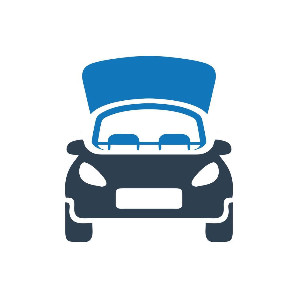 Front view of a compact car icon, Sedan car icon, Side view of a pickup truck icon, Sedan car icon vector