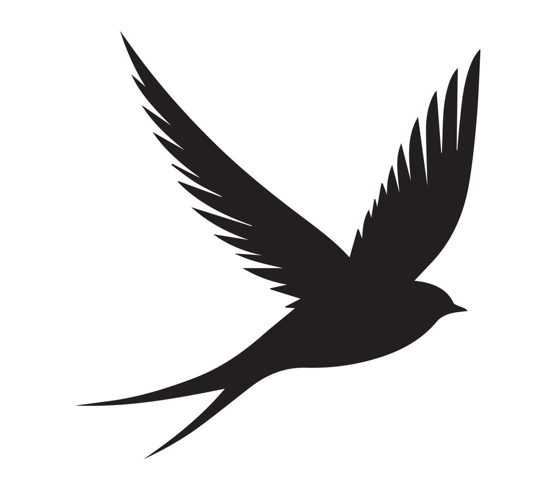 African Palm Swift silhouette on white background vector