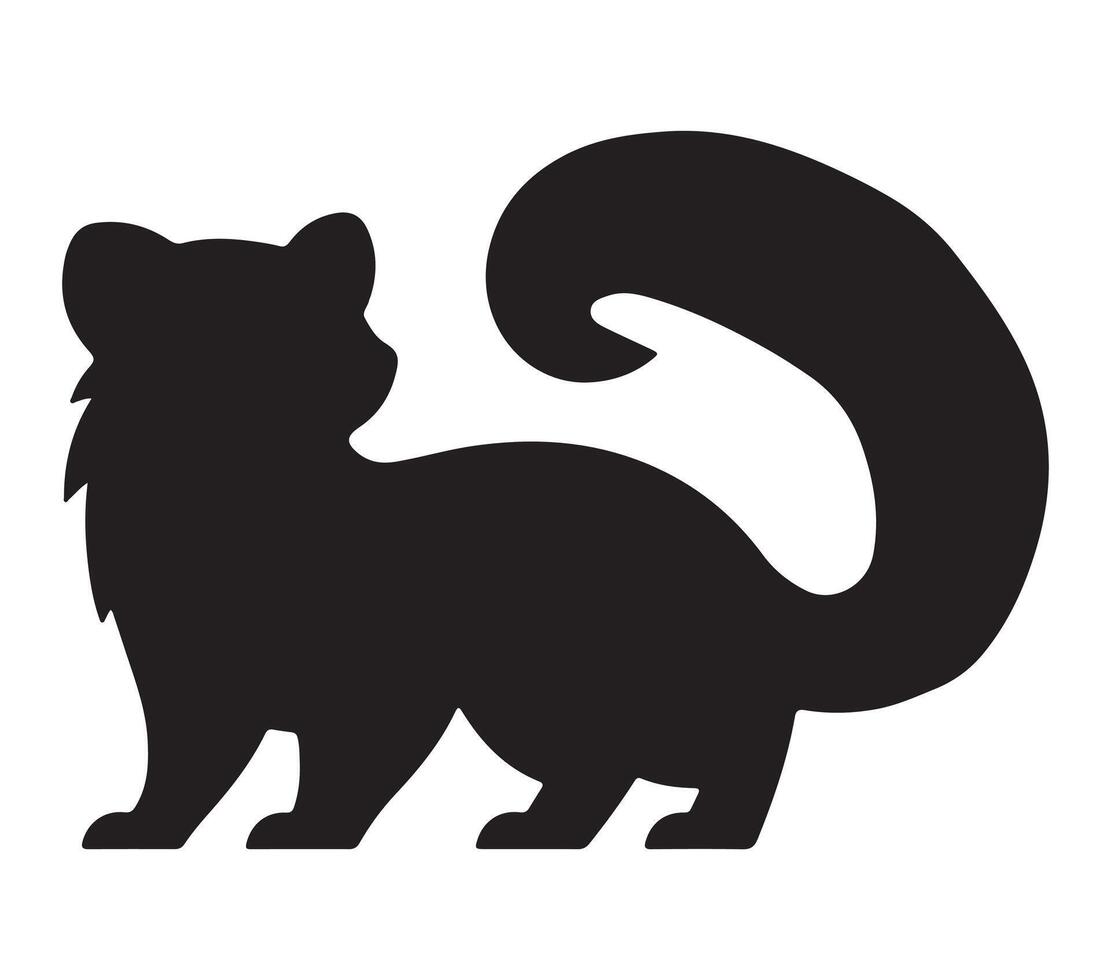 African Palm Civet silhouette on white background vector