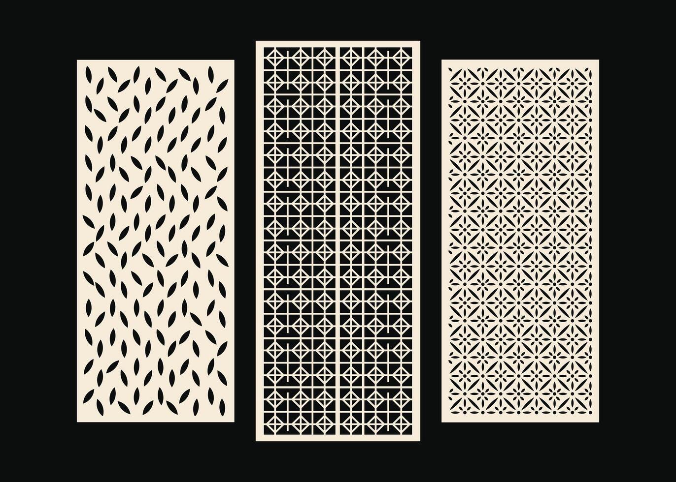 cutting geometric patterns and cnc floral design vector