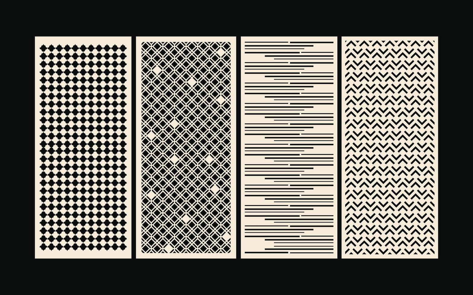 Laser cutting CNC panels template vector