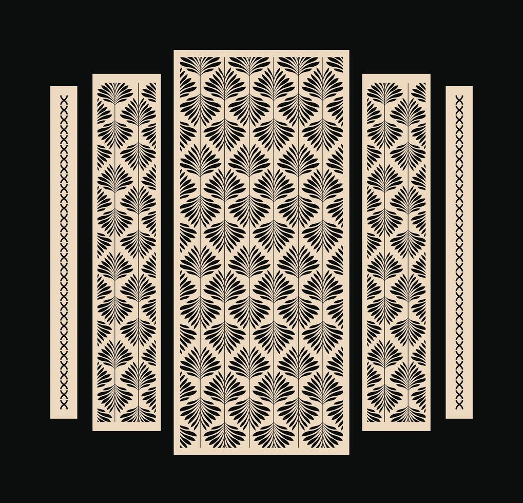 Cnc floral pattern design stencil element pack vector