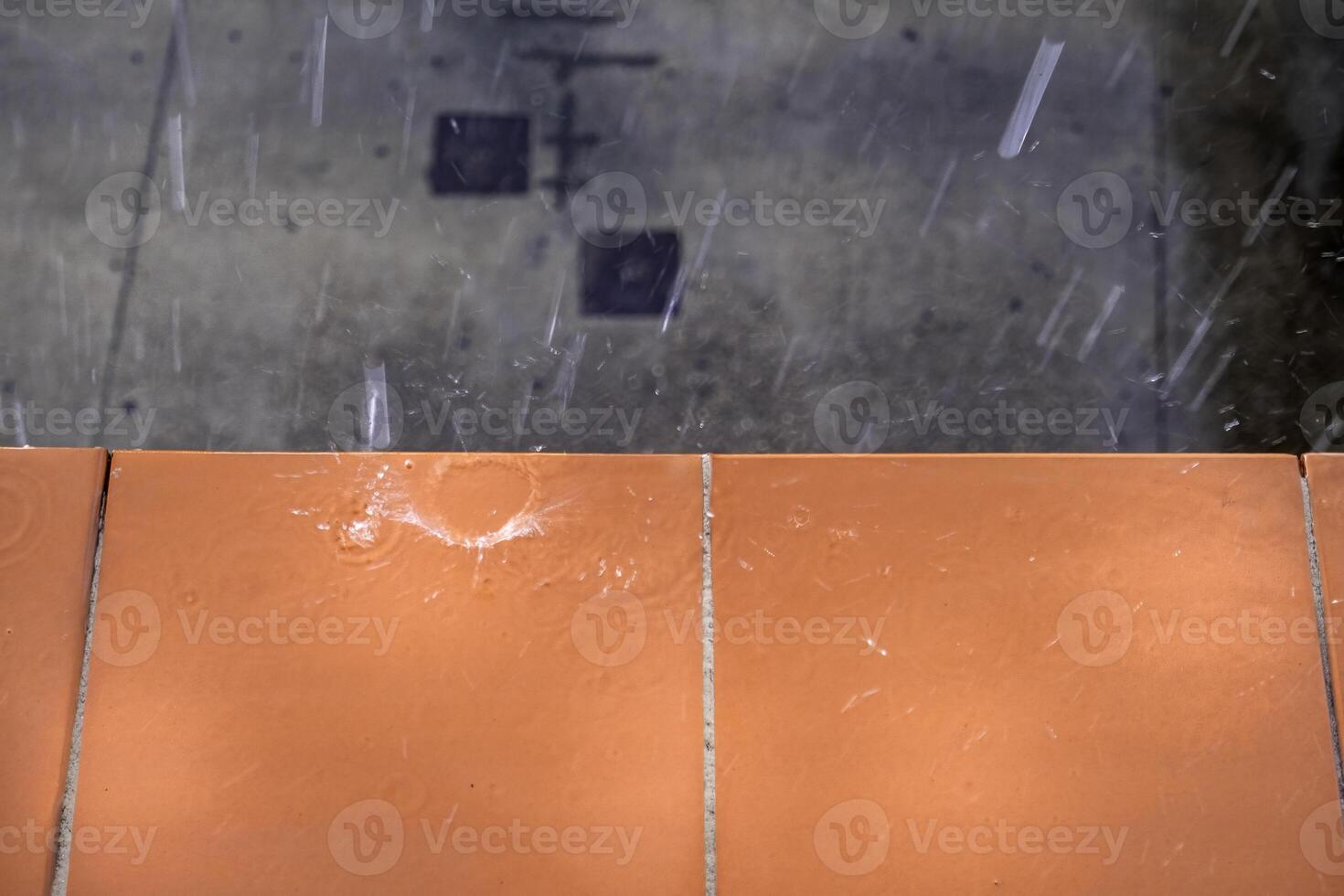 Rain on the tiles photo