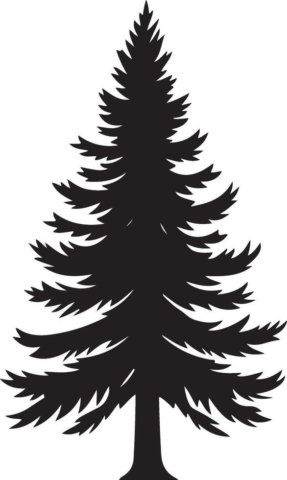 a black silhouette of a pine tree vector
