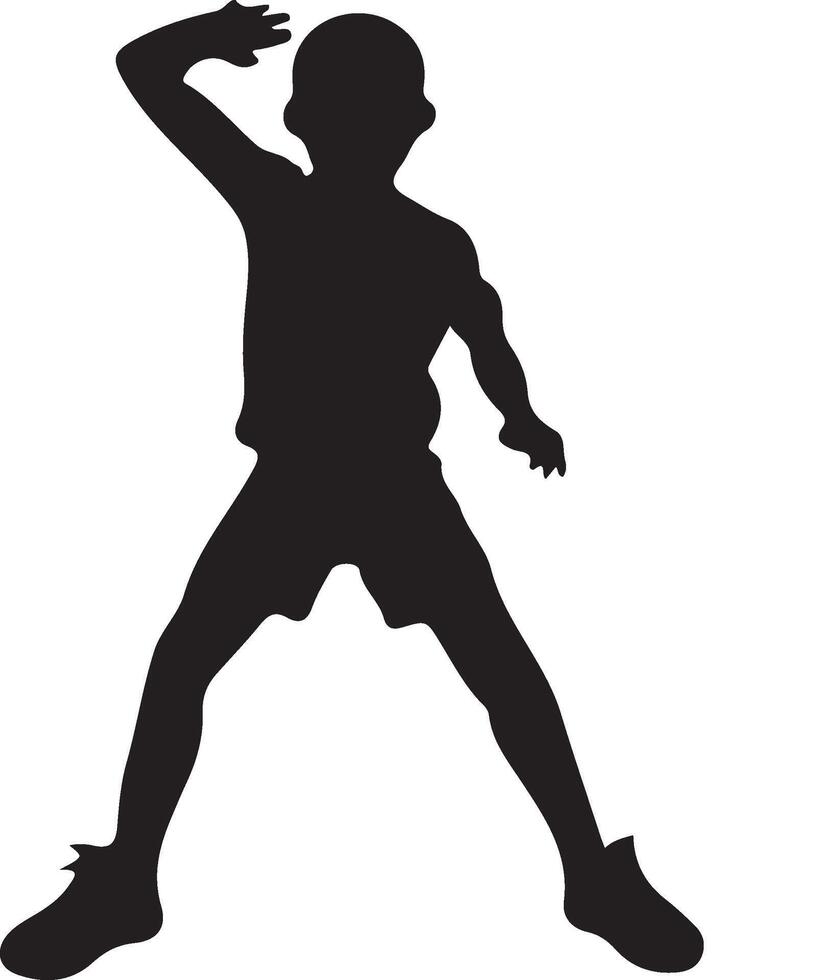 silhouette of a boy doing a handstand vector