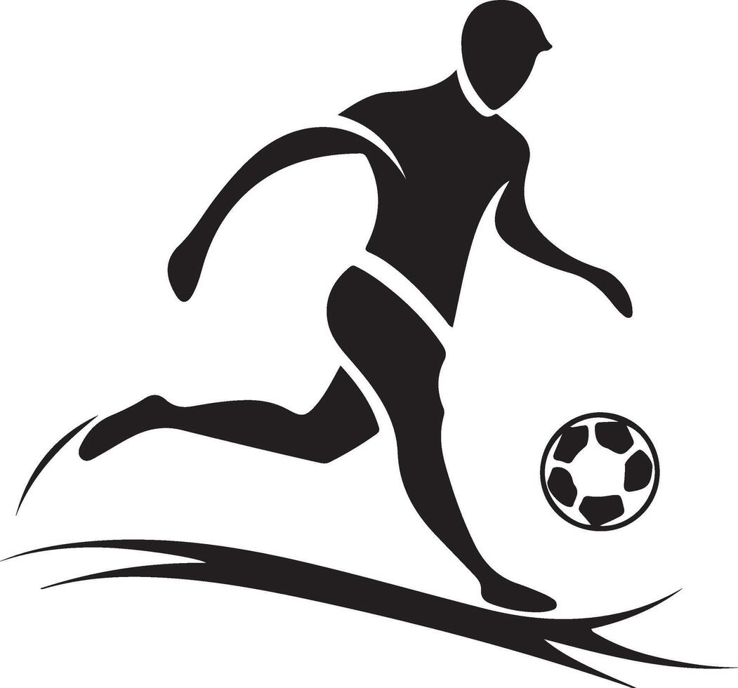 soccer player running with ball illustration vector