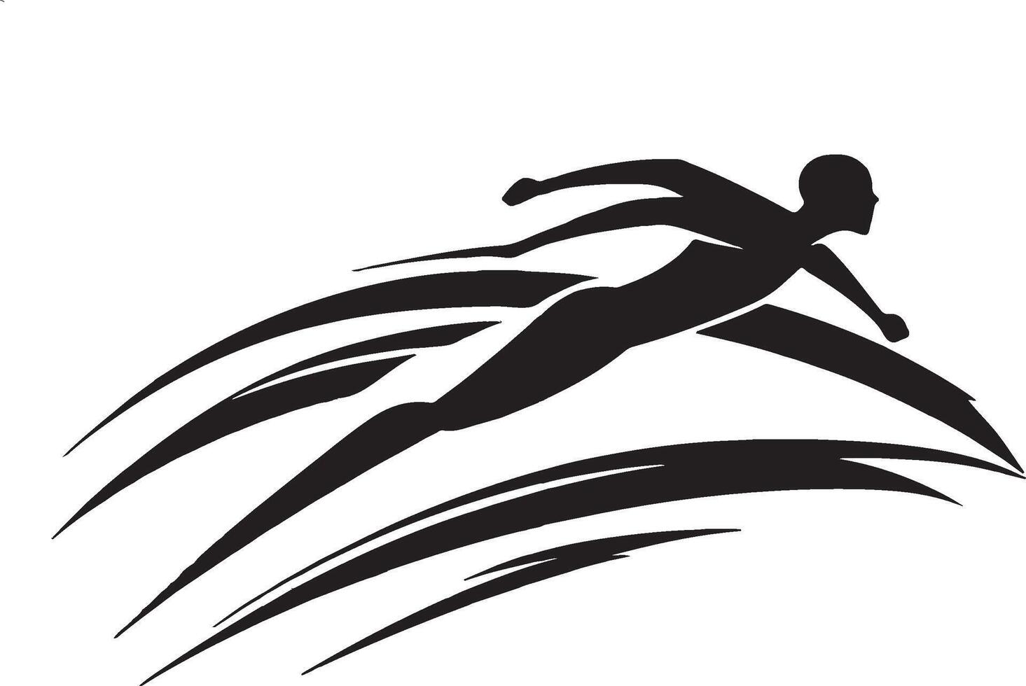 a black and white silhouette of a swimmer vector