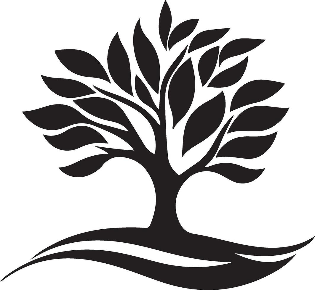 a black and white tree logo vector