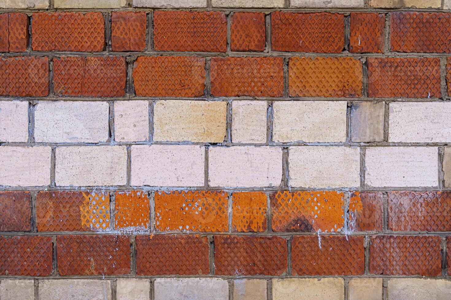 The old wall is unevenly painted. Abstract construction background. photo