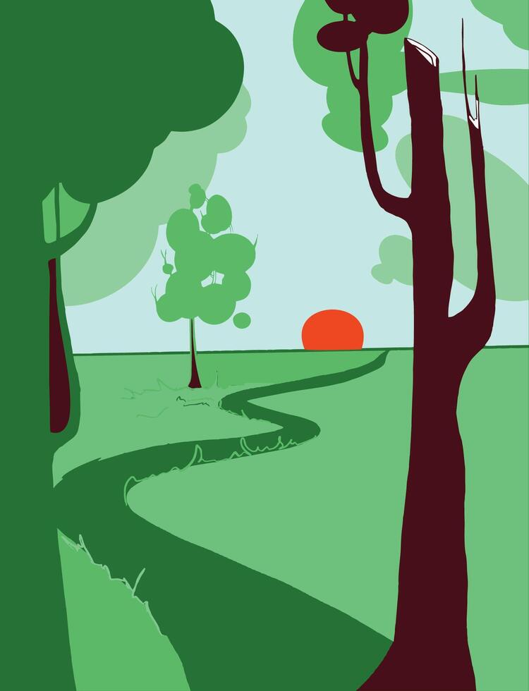 trees in the forest vector