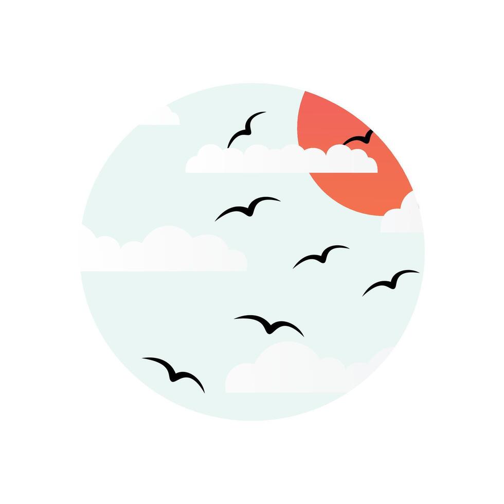 Birds fly to the sun vector