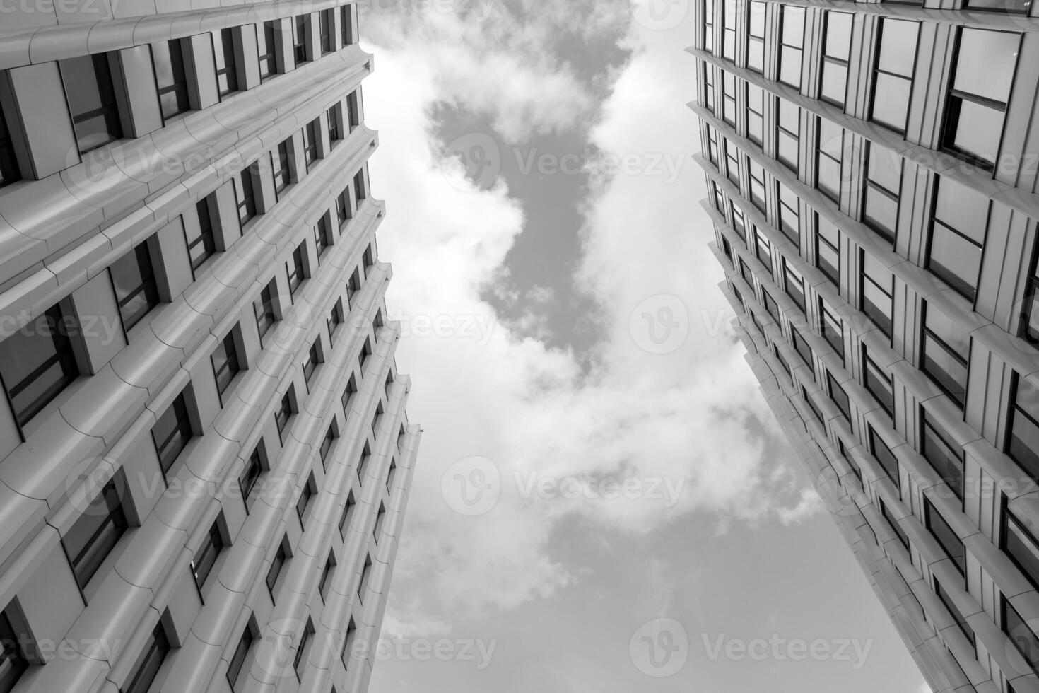 A modern high-rise office building in the city. Urban architecture. photo
