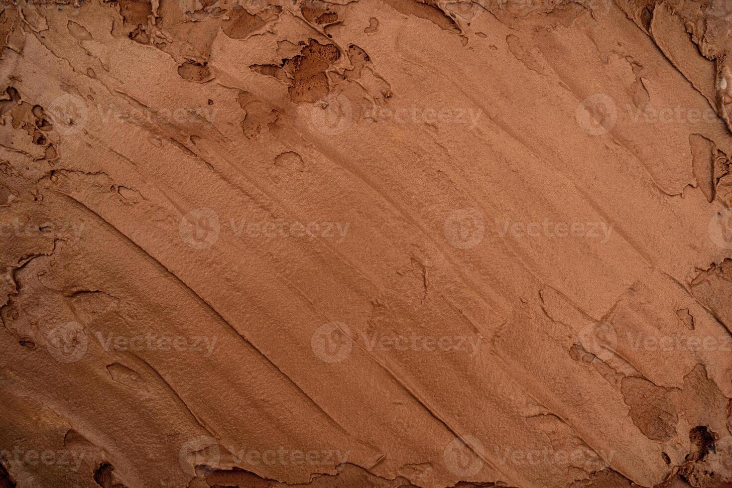 Chocolate ice cream texture. Top view. Delicious cool treat. photo