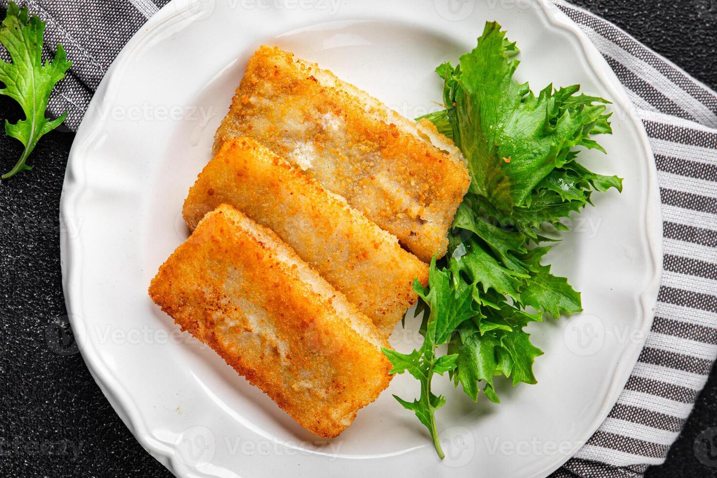 fish sticks fish in batter fresh meal food snack on the table copy space food background rustic top view Pescetarian diet photo
