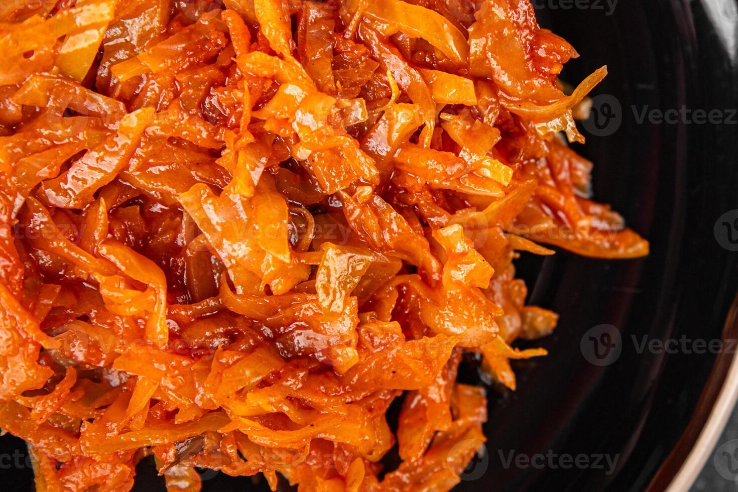 cabbage Braised suerkraut vegetable dish fresh delicious gourmet food background on the table rustick food top view copy space photo