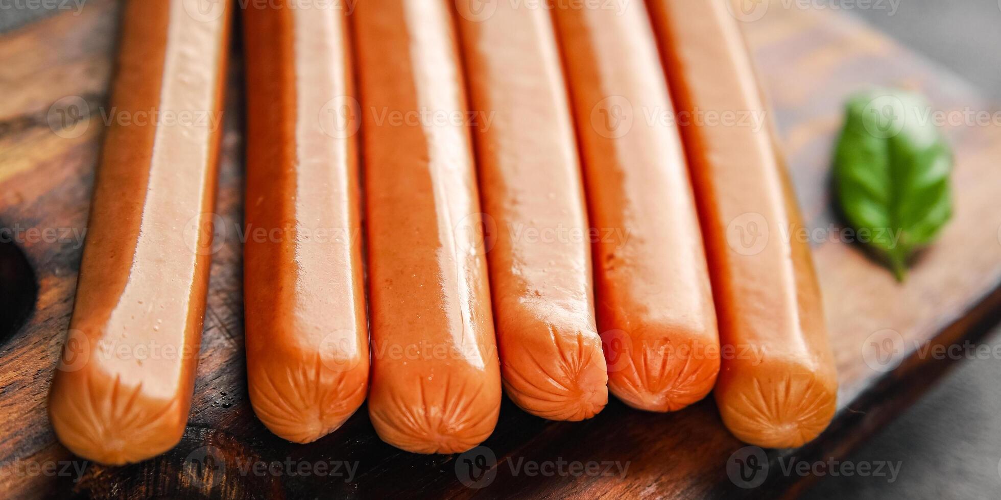 sausages fresh meat pork, beef, chicken dish gourmet food background on the table rustic food top view copy space photo