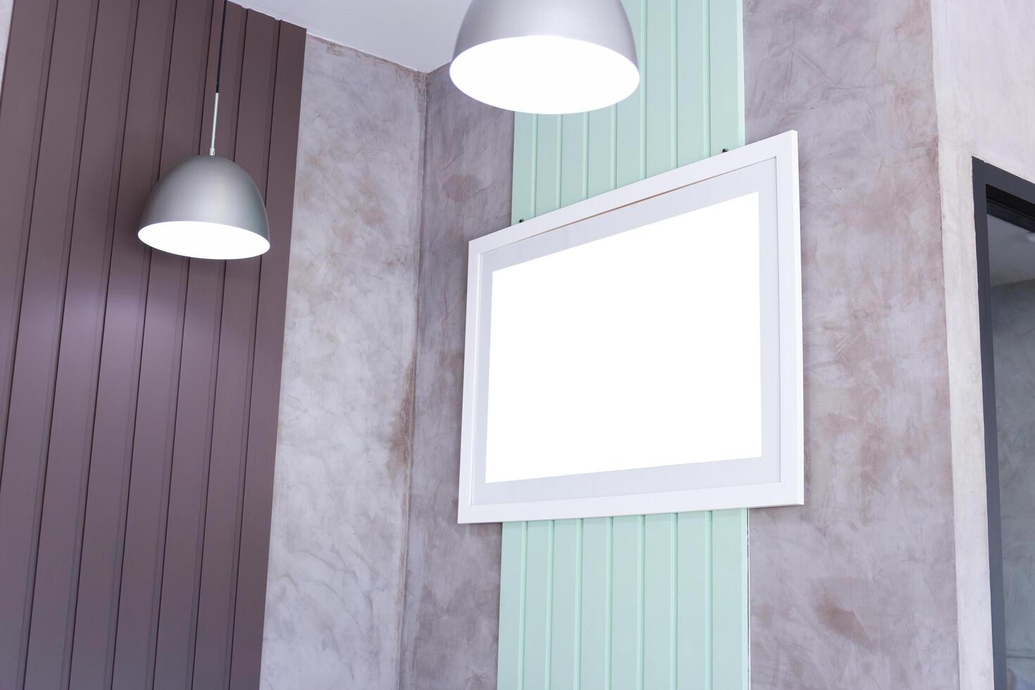 Mockup image of Blank billboard white screen posters for advertising, Blank photo frames display for your design