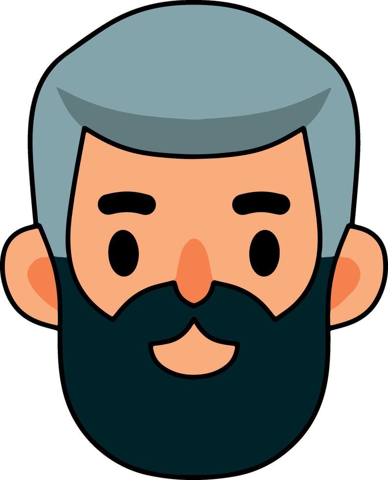 Man head with beard cartoon design vector