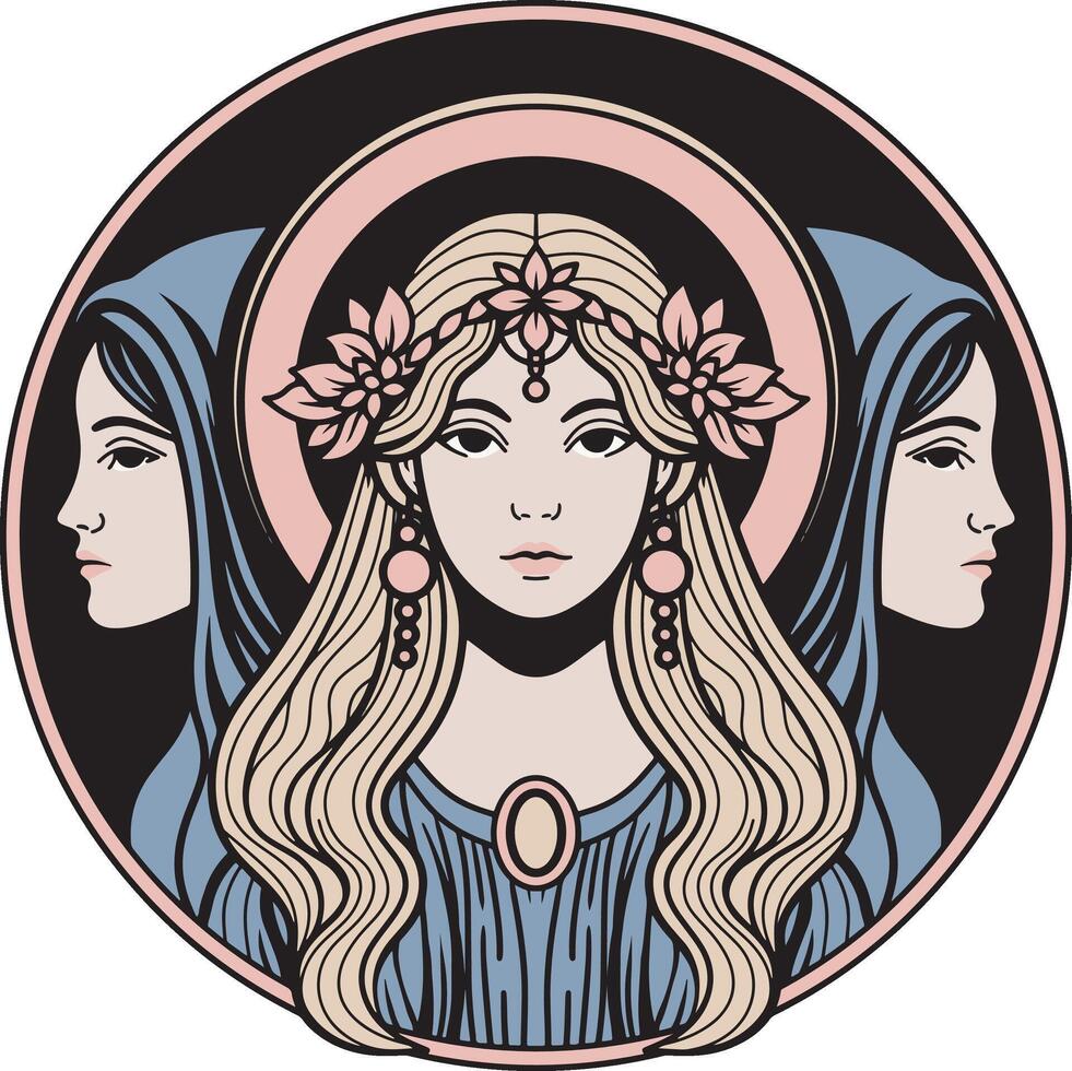 Sister of the moon design art vector