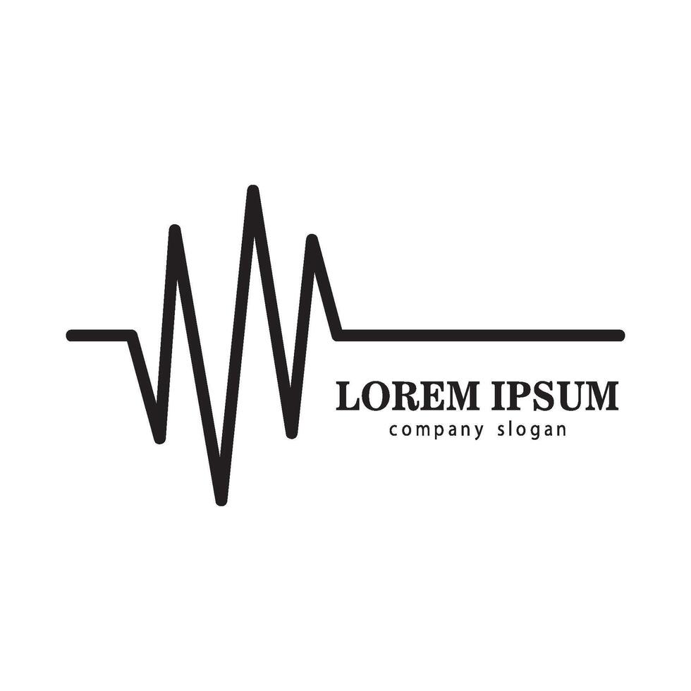 Heartbeat logo illustration vector