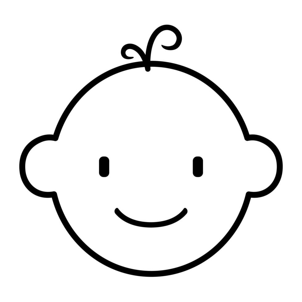A baby face with a smile on it vector