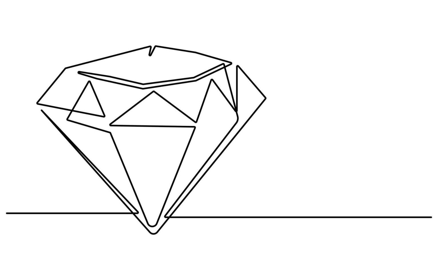Diamond Shape one Line art Illustration vector
