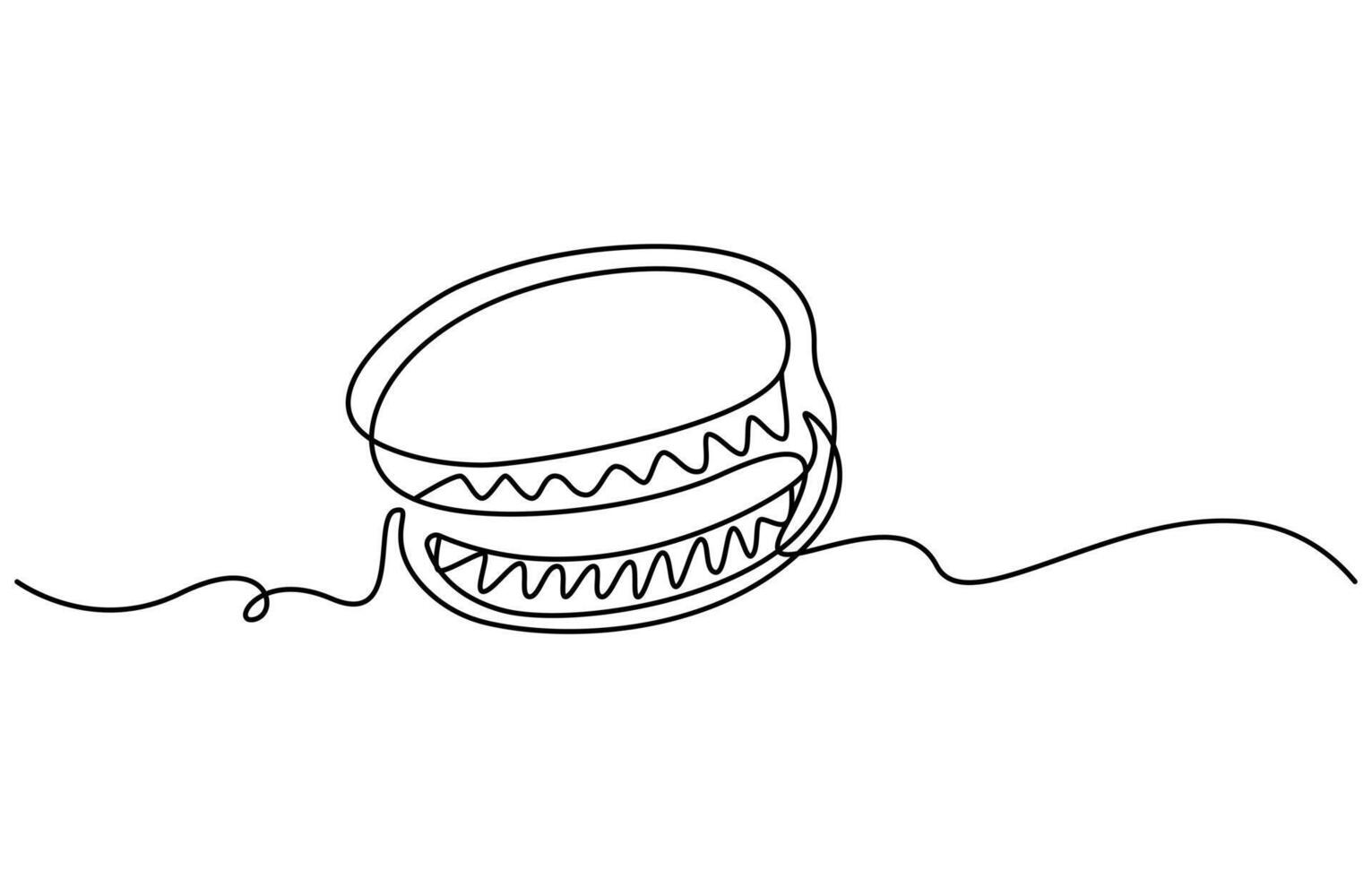 one continuous line Macaron cookie design vector