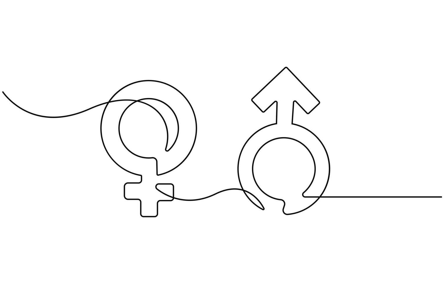 Female gender icon line continuous drawing vector