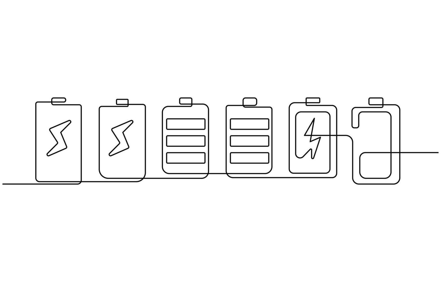 One line drawing of battery full of charge vector