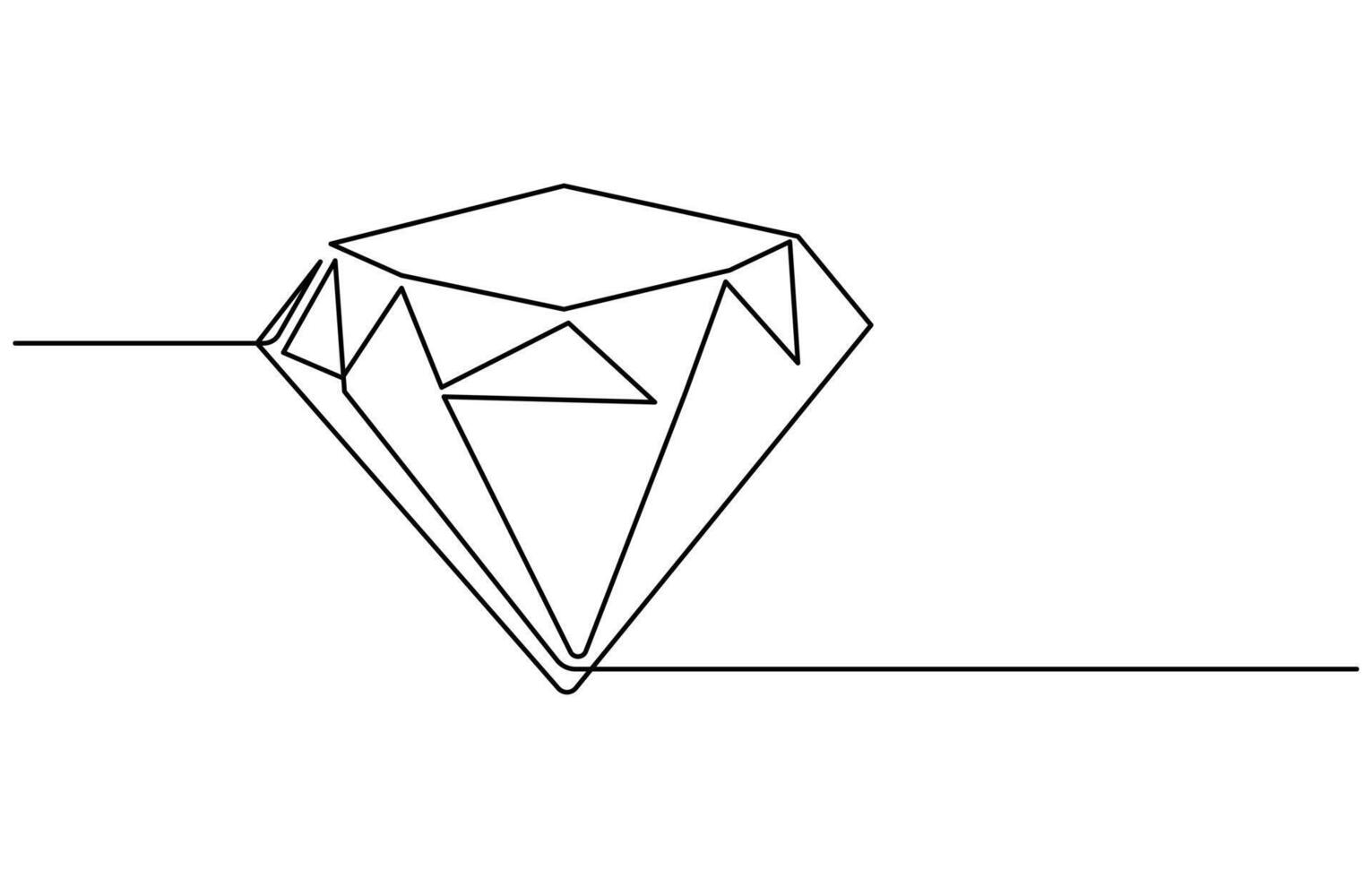 Continuous Line Diamond Shape Illustration vector