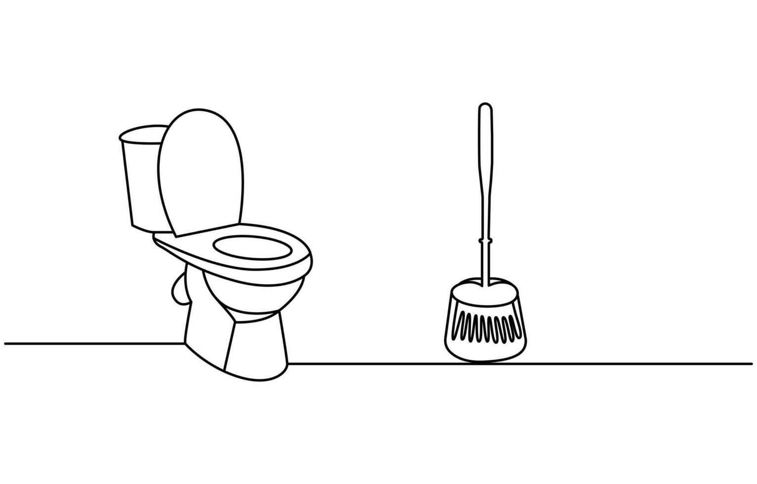 Toilet in continuous line art drawing style vector