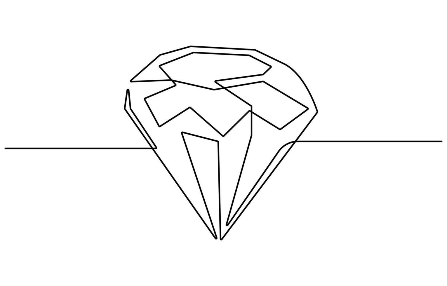 Diamond Shape Continuous Line art draw vector