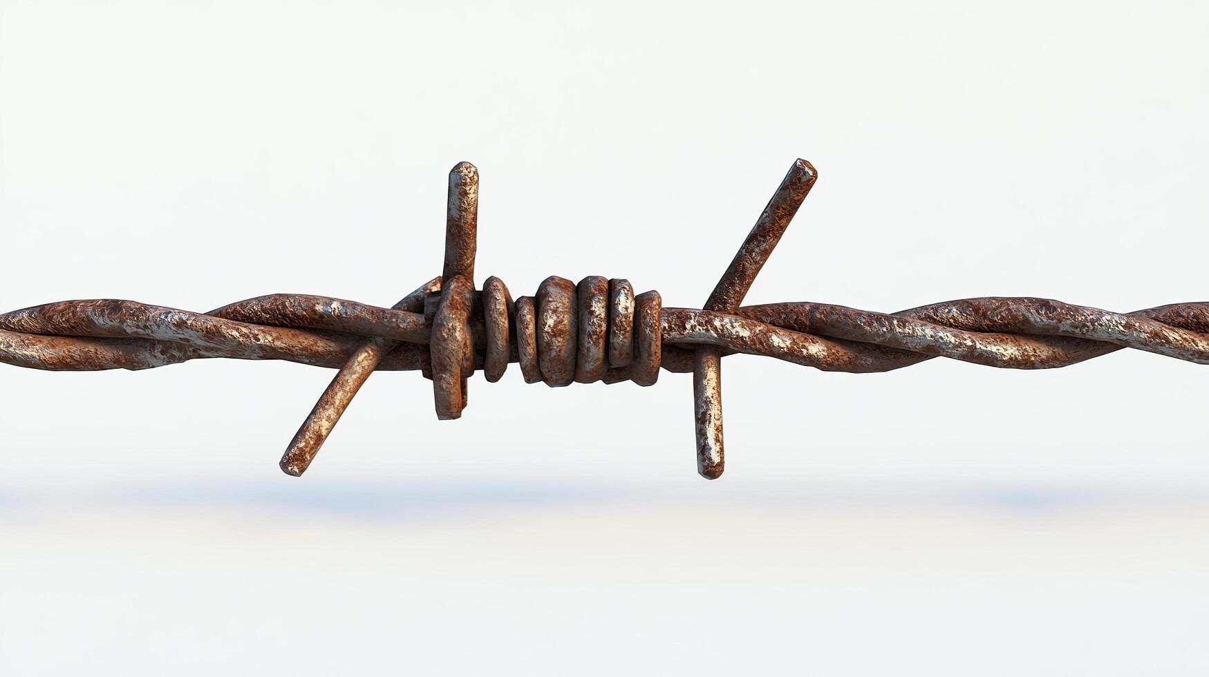 A close up of a barbed wire with a nail photo