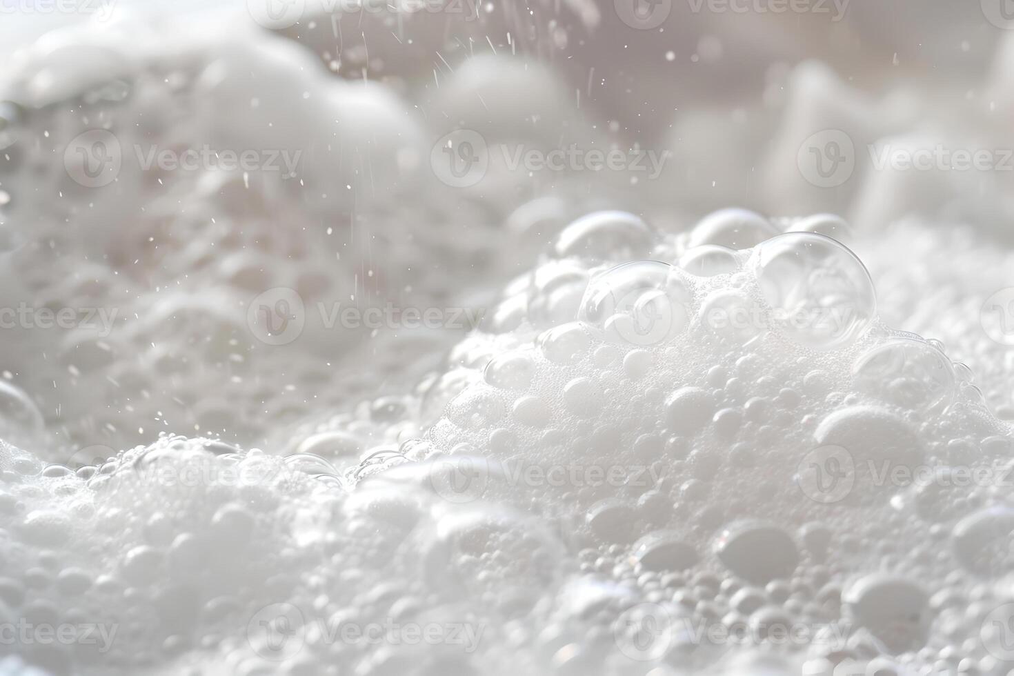Foam with bubbles background. Soap, shampoo, powder, gel for shave, foam mousse with bubbles template. Pattern for hygiene, clean wash with copy space photo