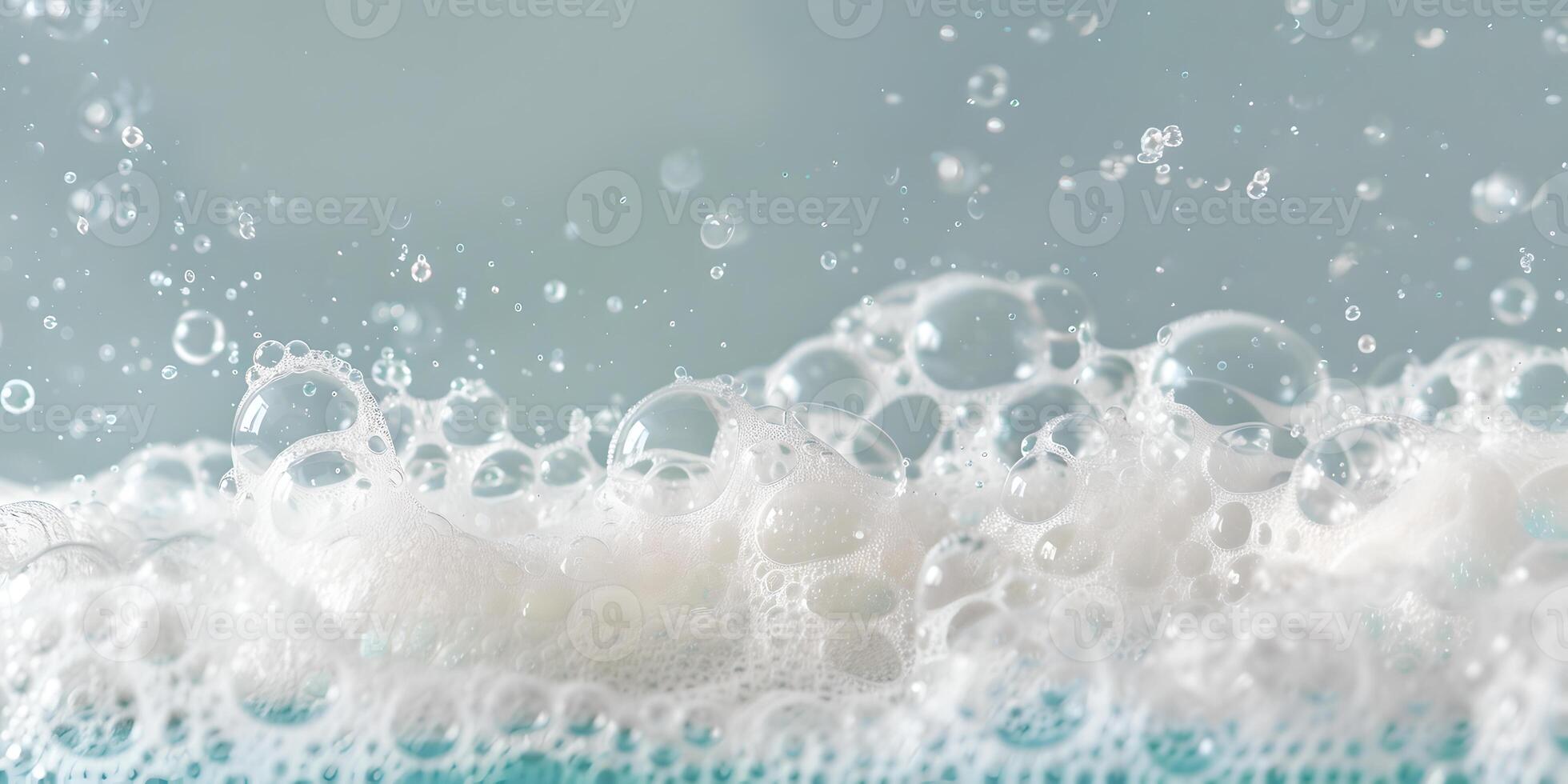 Foam with bubbles background. Soap, shampoo, powder, gel for shave, foam mousse with bubbles template. Pattern for hygiene, clean wash with copy space photo
