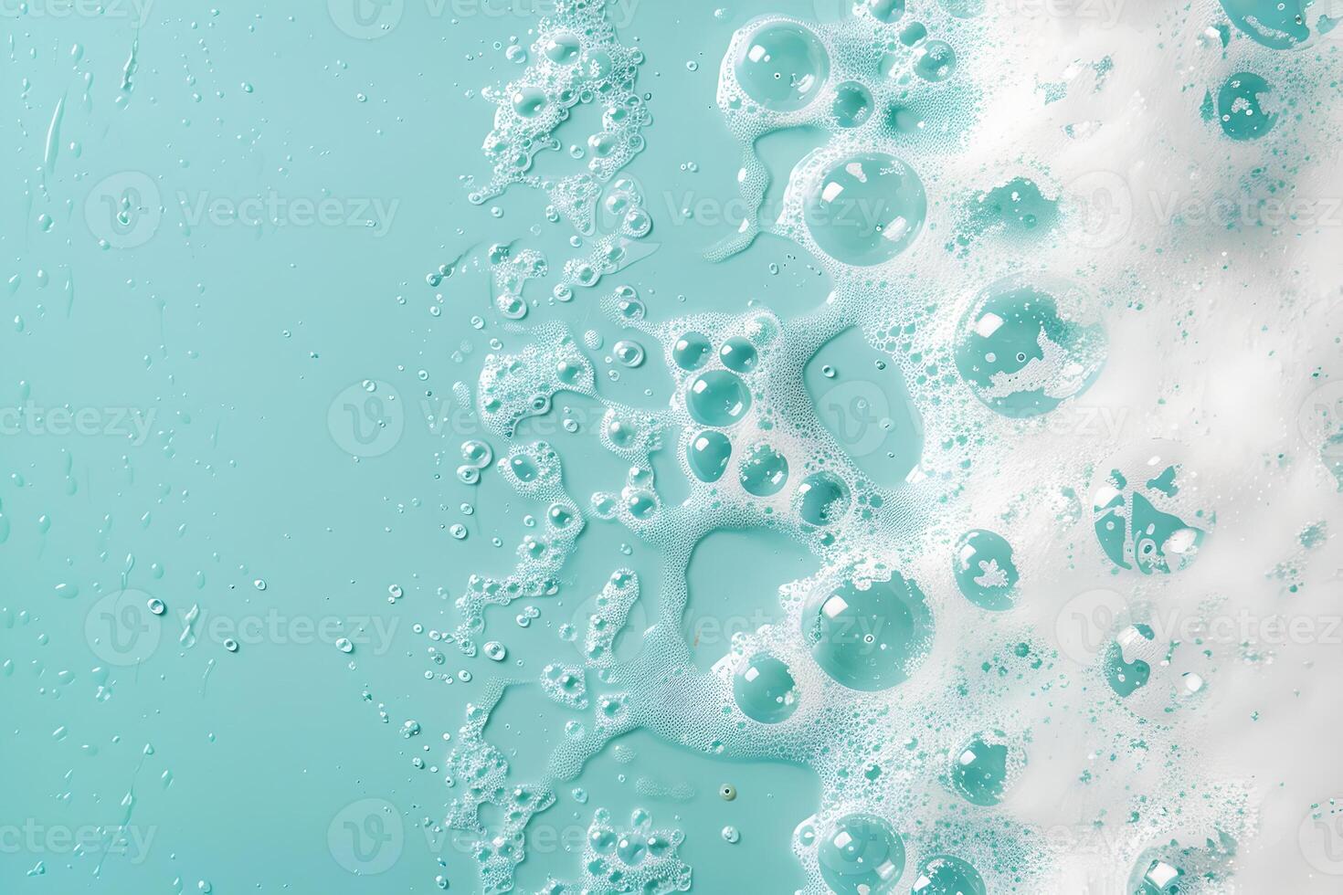 Foam with bubbles background. Soap, shampoo, powder, gel for shave, foam mousse with bubbles template. Pattern for hygiene, clean wash with copy space photo