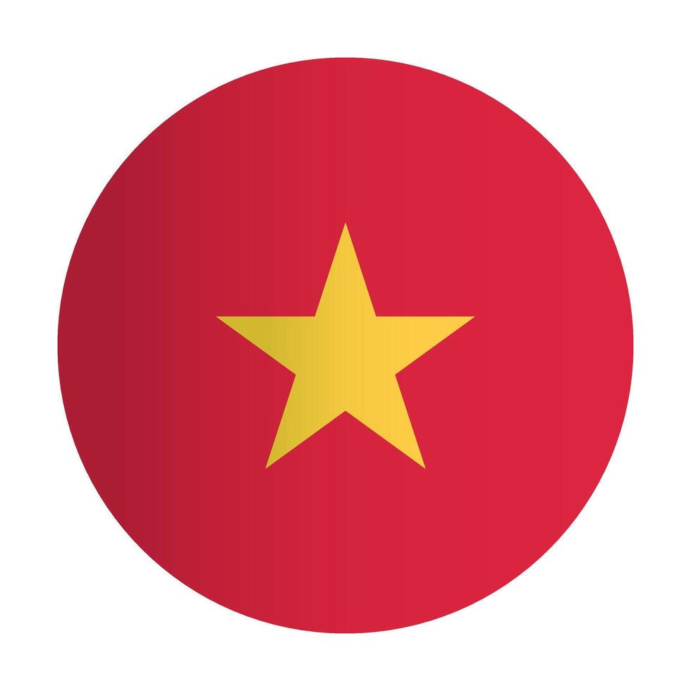 Flag of Vietnam circle badge. Country identity vector