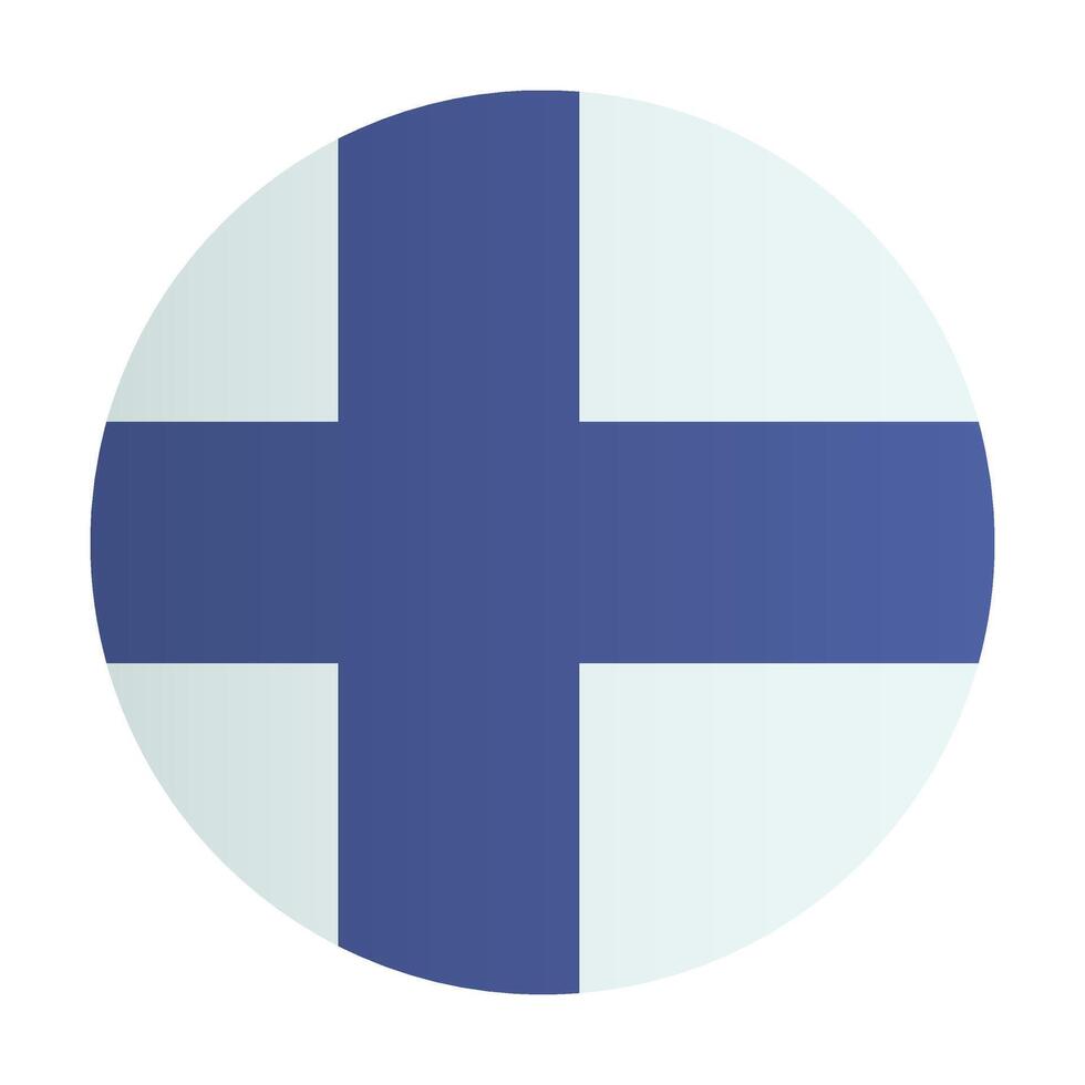 Finland flag circle badge. Suomi country identity emblem vector