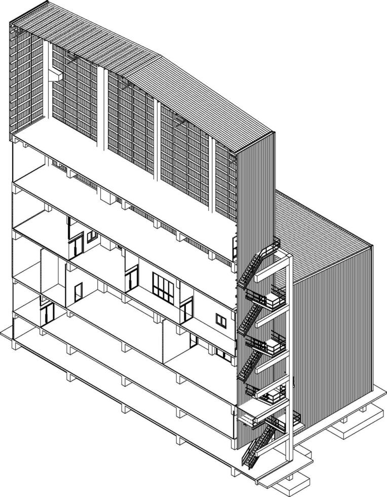 3D illustration of industrial project vector
