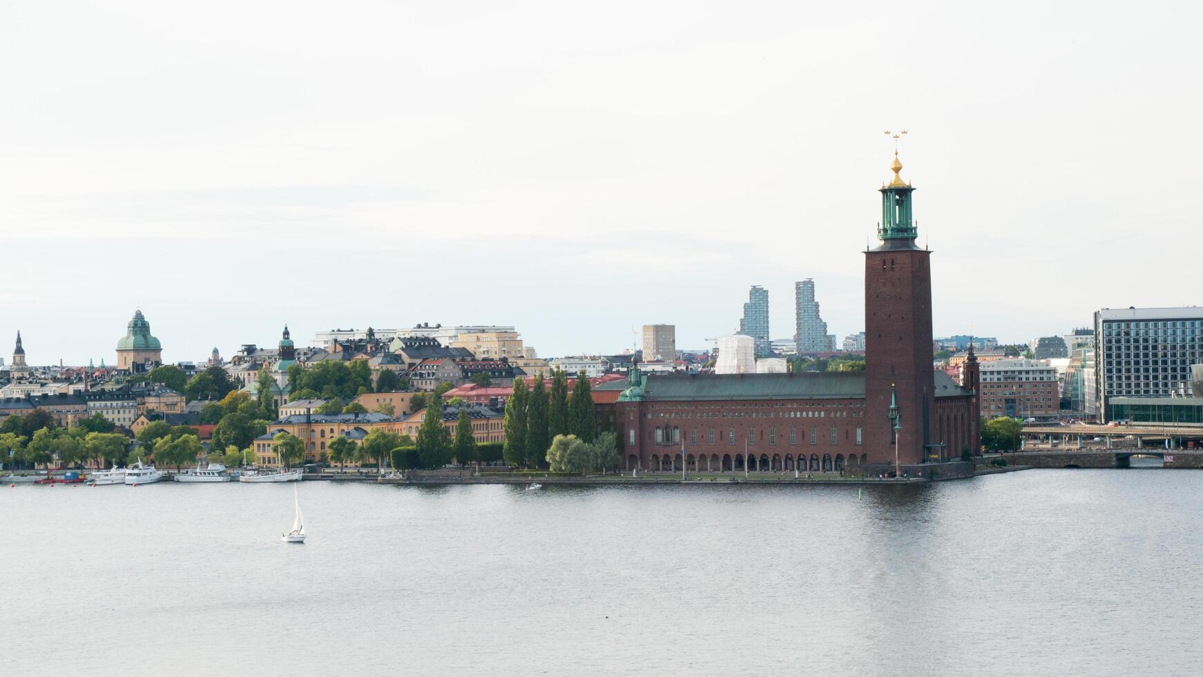 Beautiful aerial view of Stockholm city hall photo