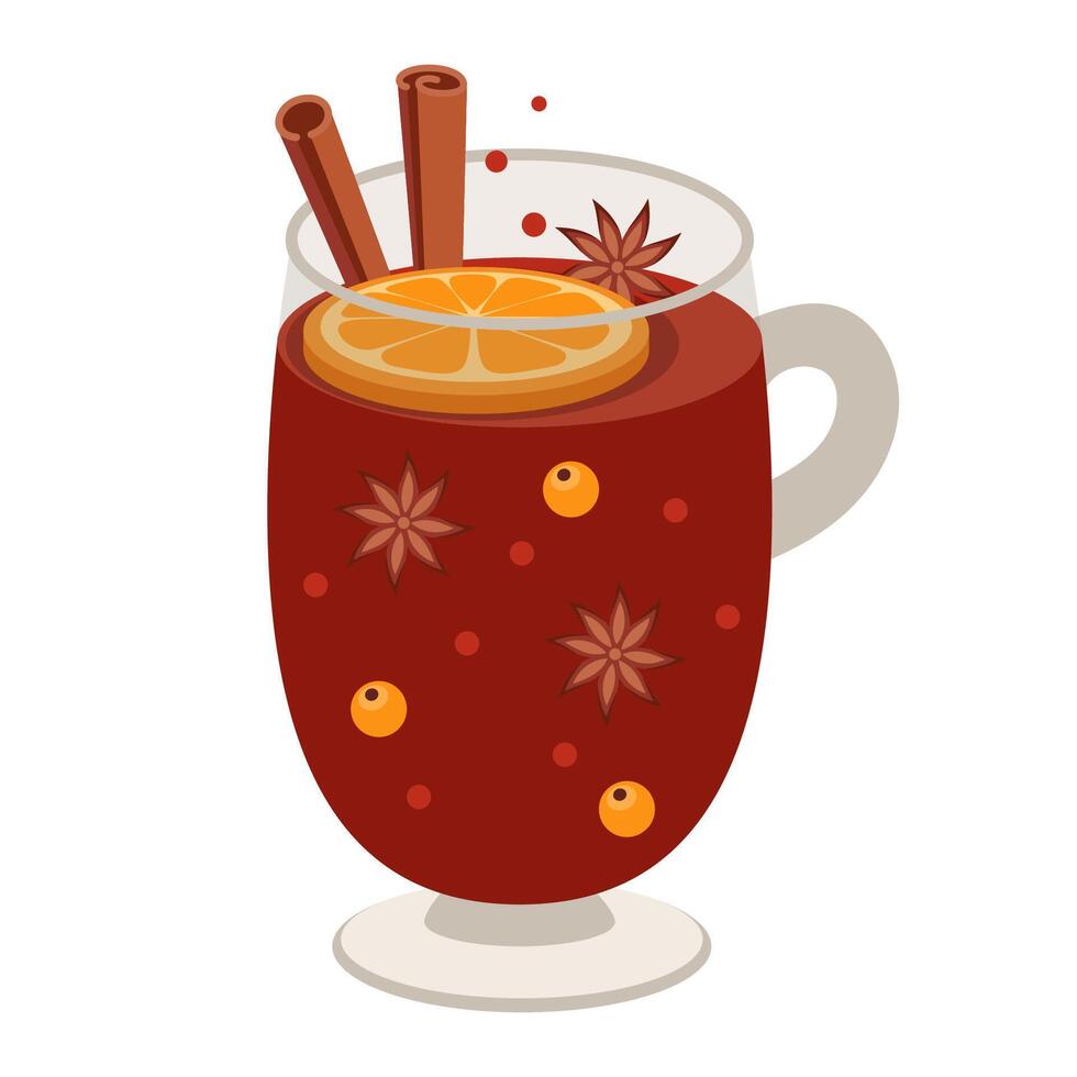 Mulled wine in a glass vector