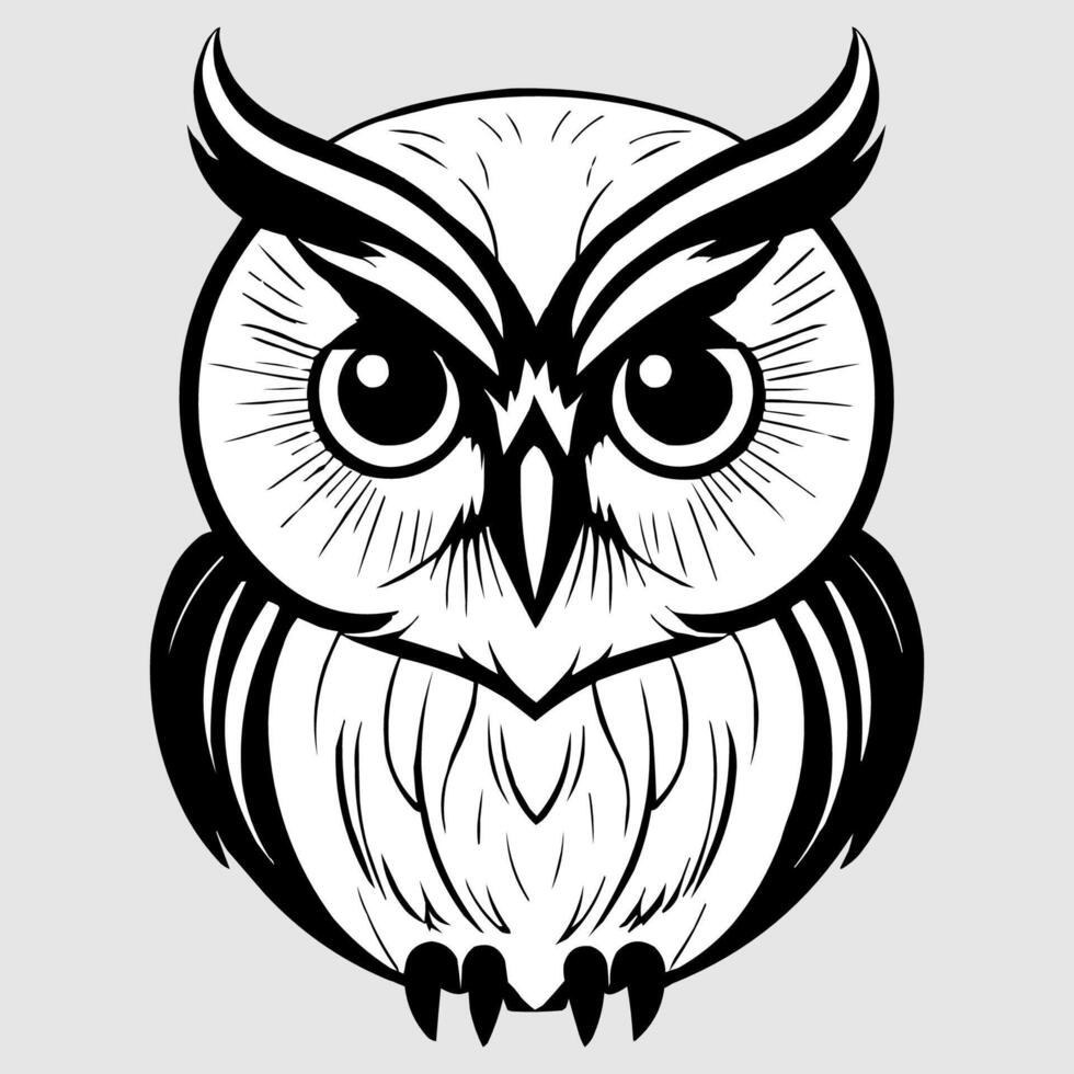 Minimalist Owl Line Art vector