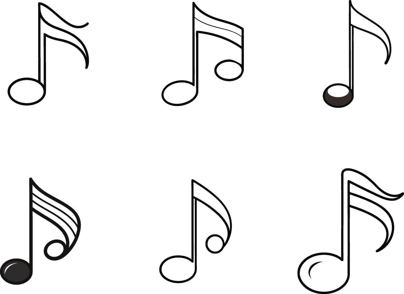 Music notes set vector