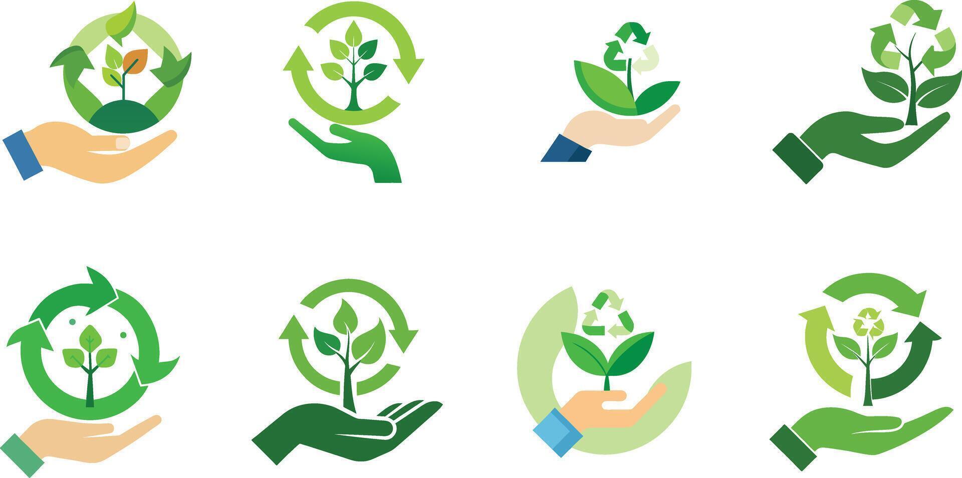Hand Holding a Leaf Illustration for Eco-Friendly Concepts vector