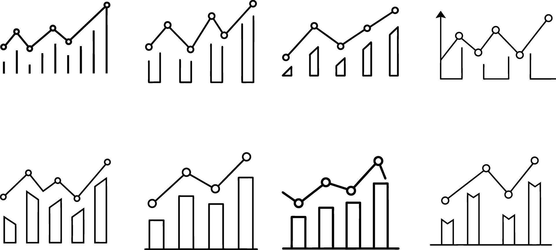 Bar Chart with Trendline Depicting Performance Growth vector