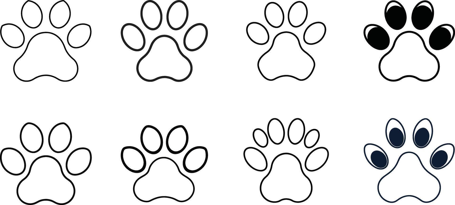 Animal Paw Prints Collection Illustrations of Various Animal Tracks vector