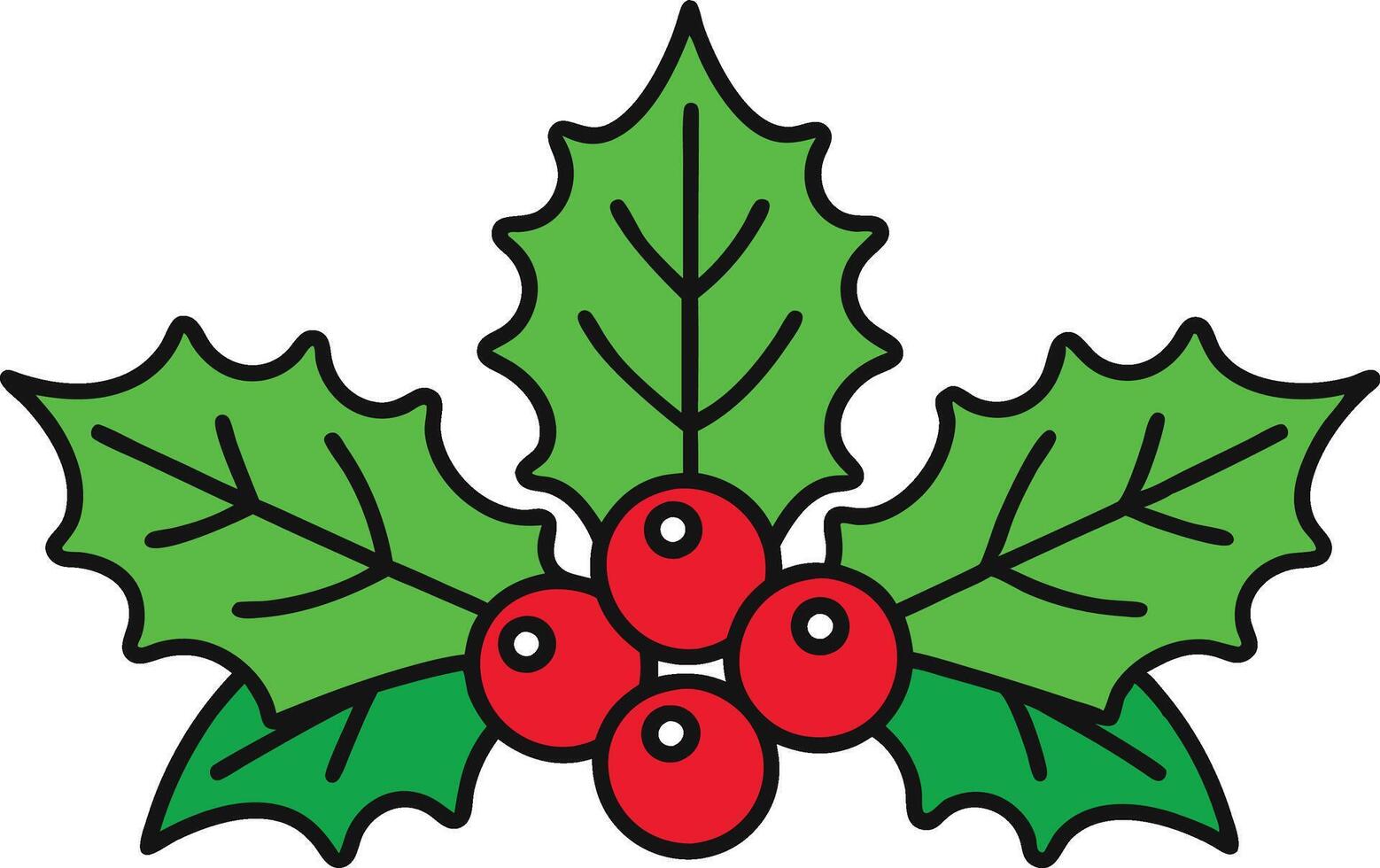 Christmas mistletoe color art vector